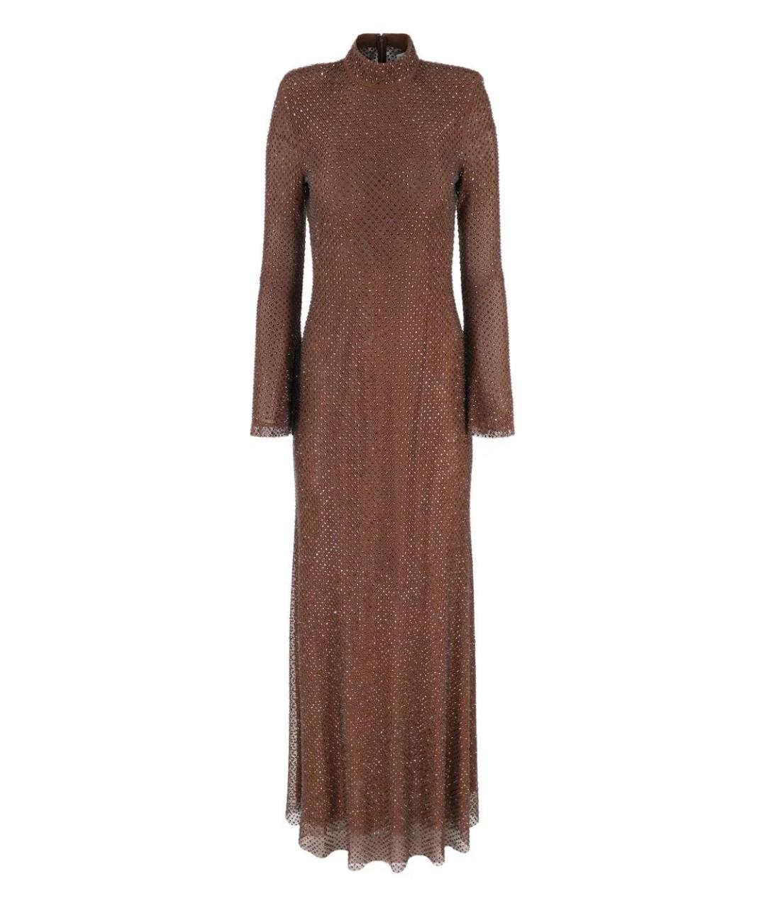 SELF-PORTRAIT Коричневое полиэстеровое вечернее платье, фото 1
