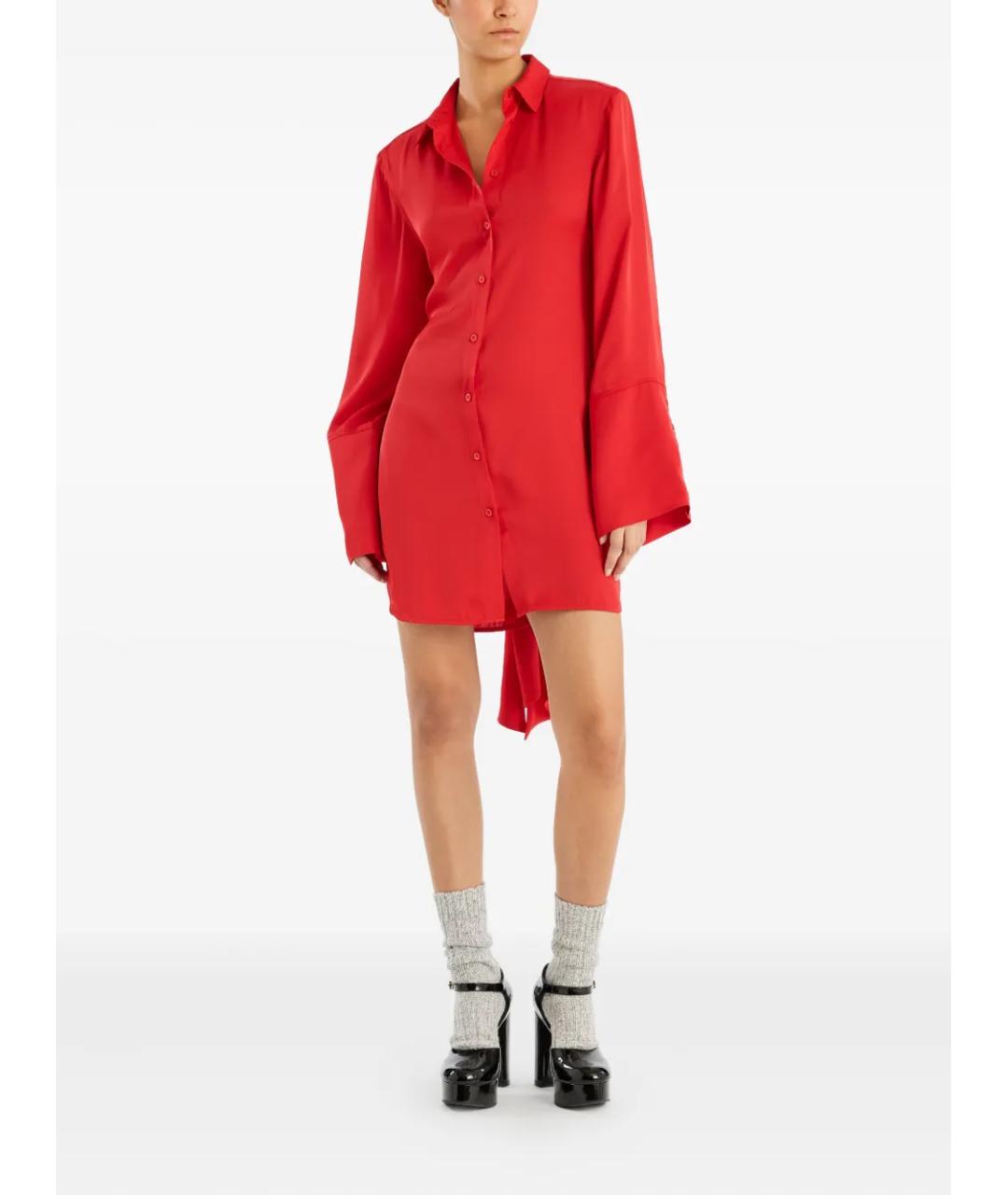 ROTATE Красное полиэстеровое повседневное платье, фото 2