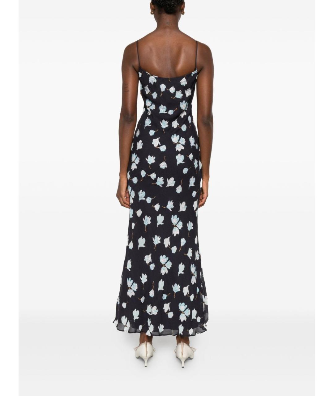 SELF-PORTRAIT Синее вискозное повседневное платье, фото 4