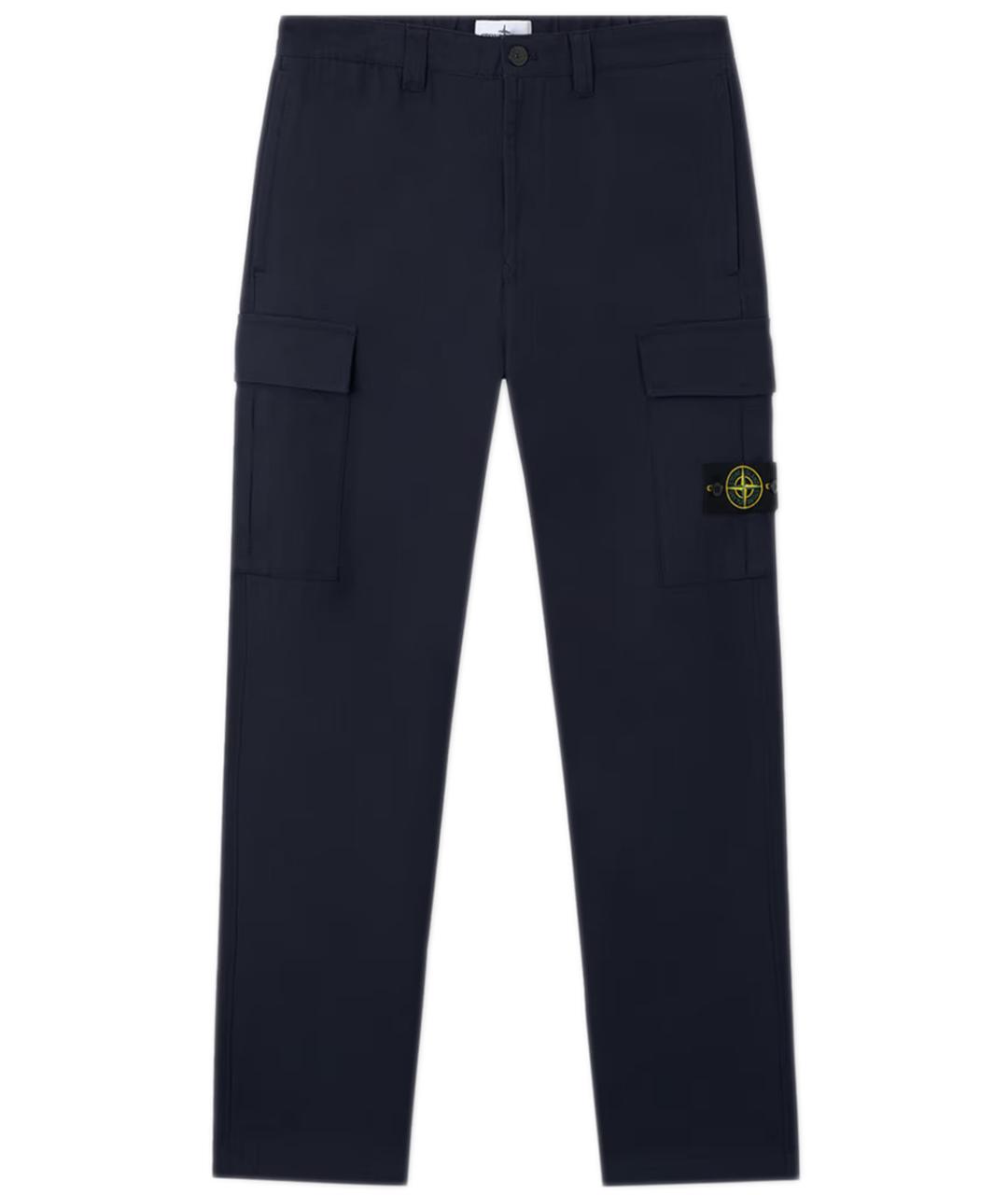 STONE ISLAND Темно-синие хлопковые повседневные брюки, фото 1