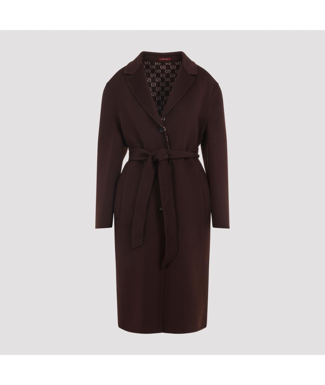 GUCCI Коричневое шерстяное пальто, фото 2