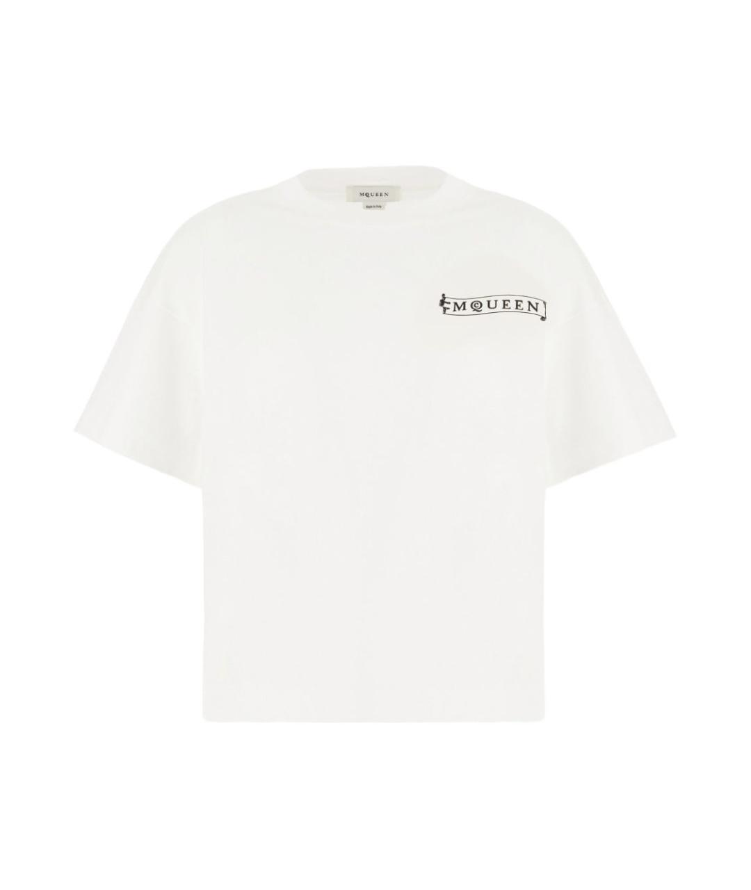 ALEXANDER MCQUEEN Белая хлопковая футболка, фото 1