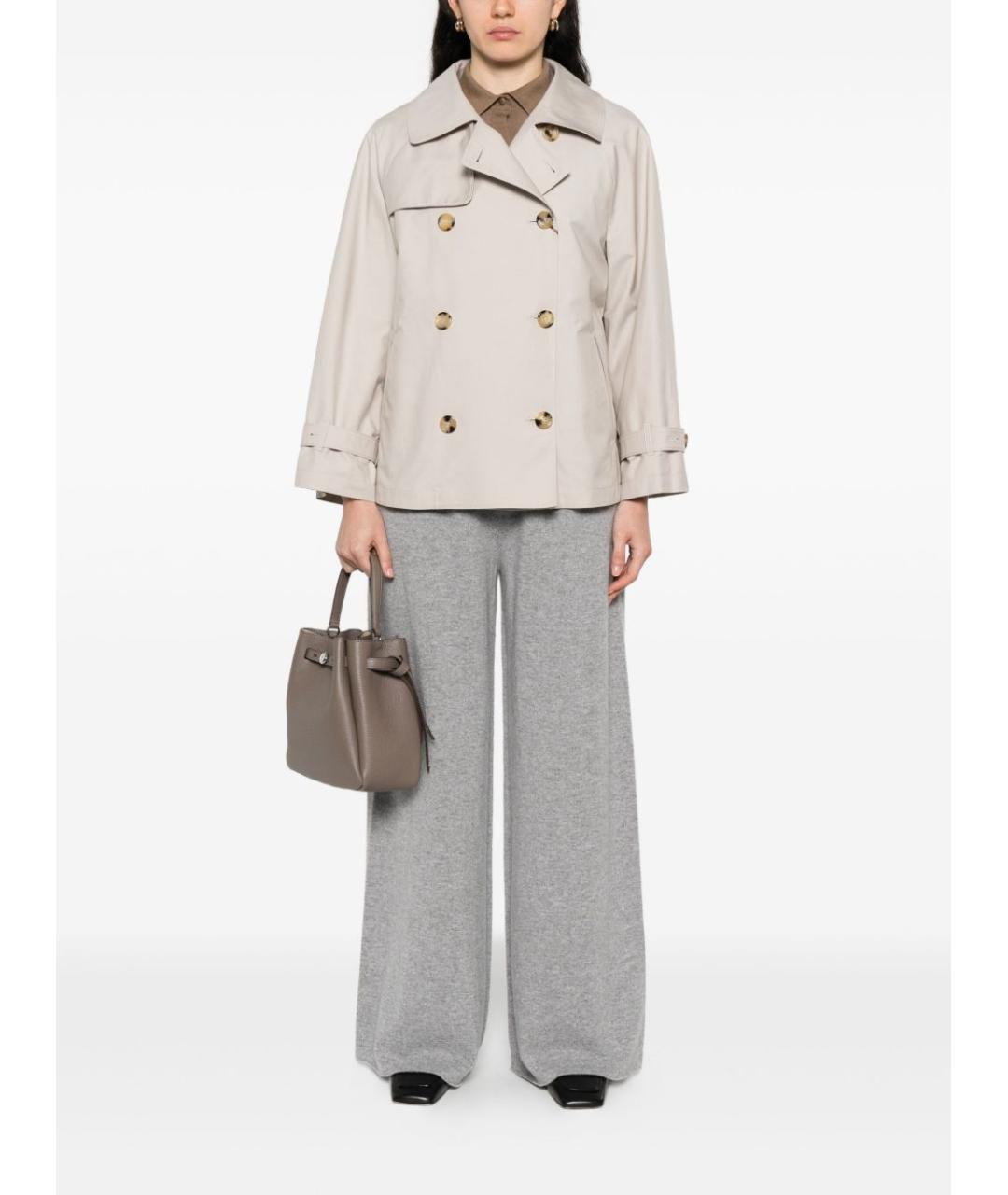 MAX MARA Бежевый хлопковый тренч/плащ, фото 2