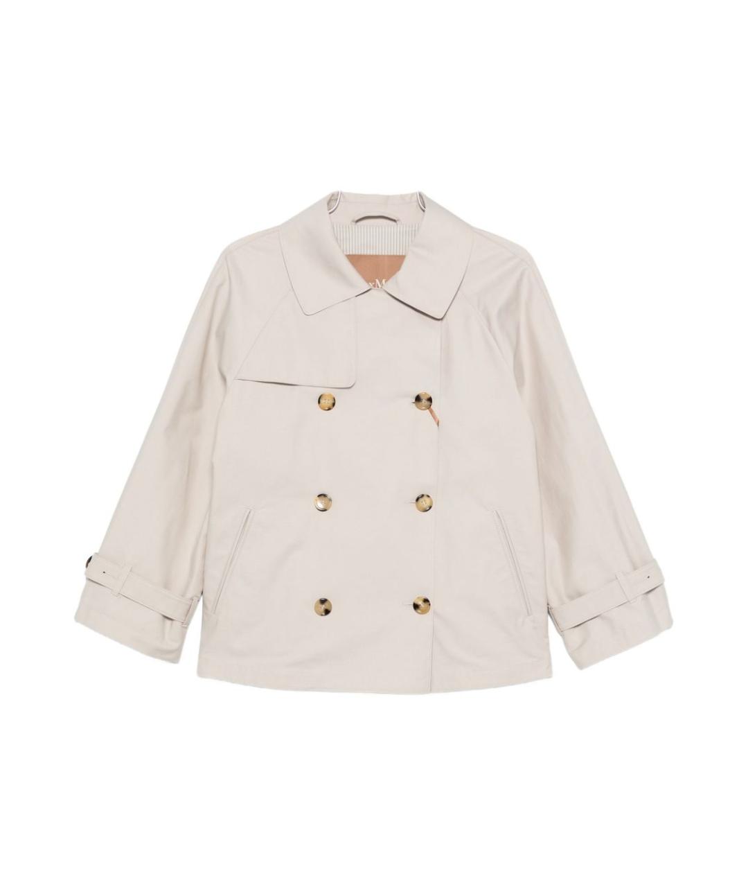 MAX MARA Бежевый хлопковый тренч/плащ, фото 1