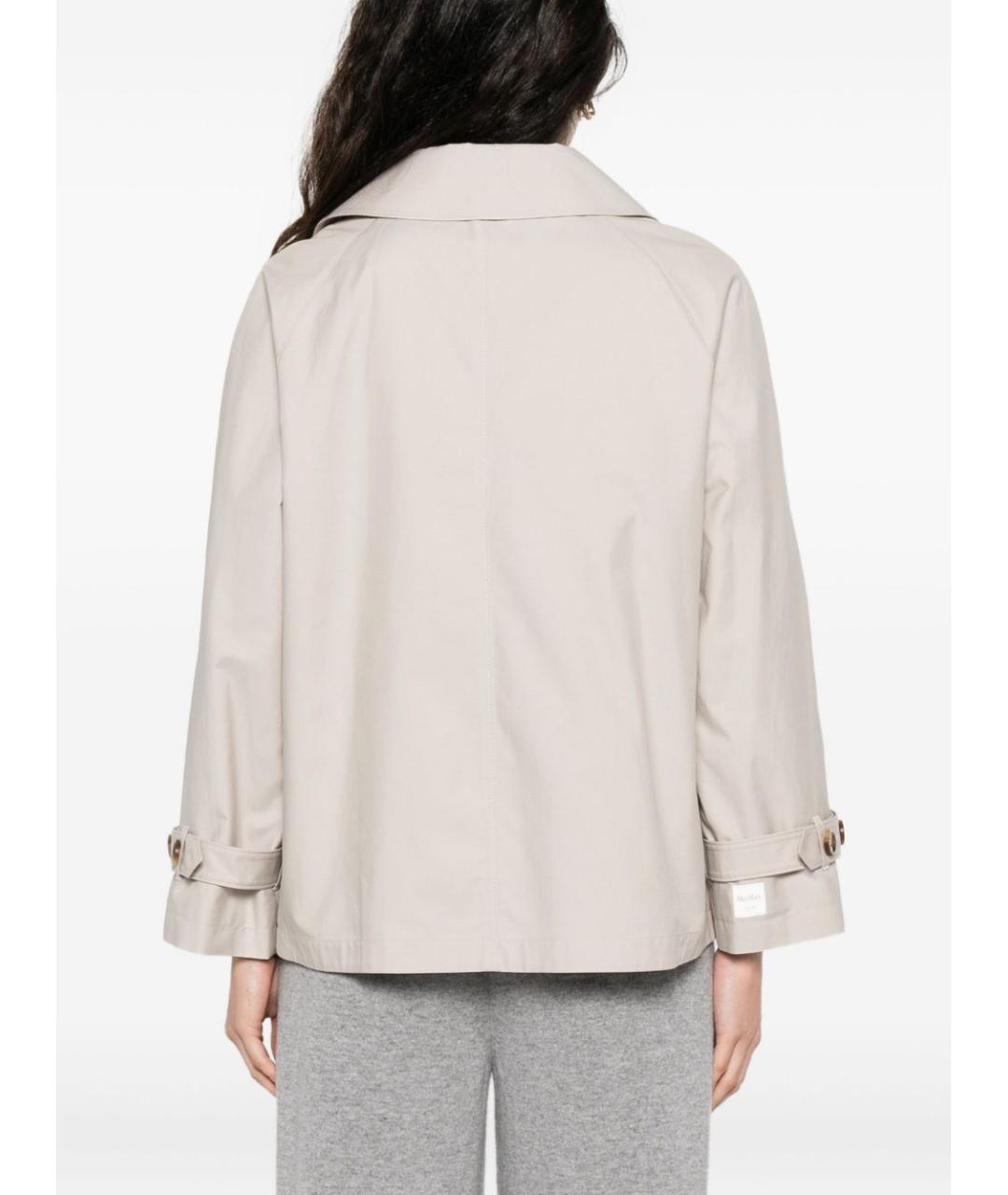 MAX MARA Бежевый хлопковый тренч/плащ, фото 4