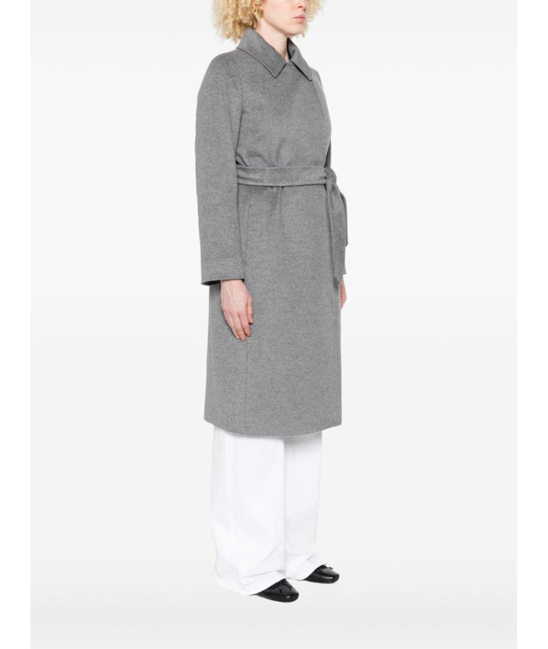 MAX MARA STUDIO Серое шерстяное пальто, фото 3