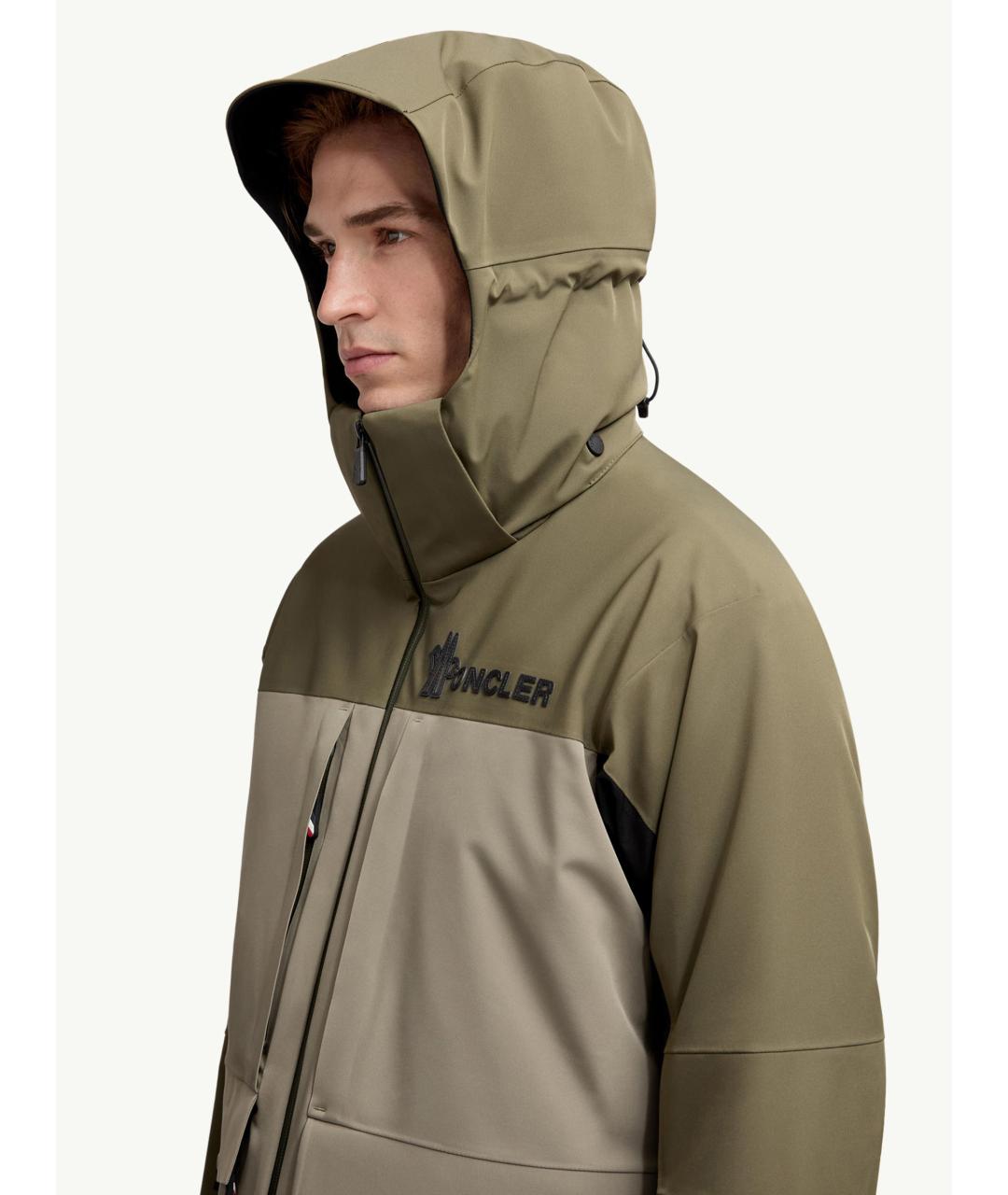 MONCLER Зеленая полиамидовая куртка, фото 4