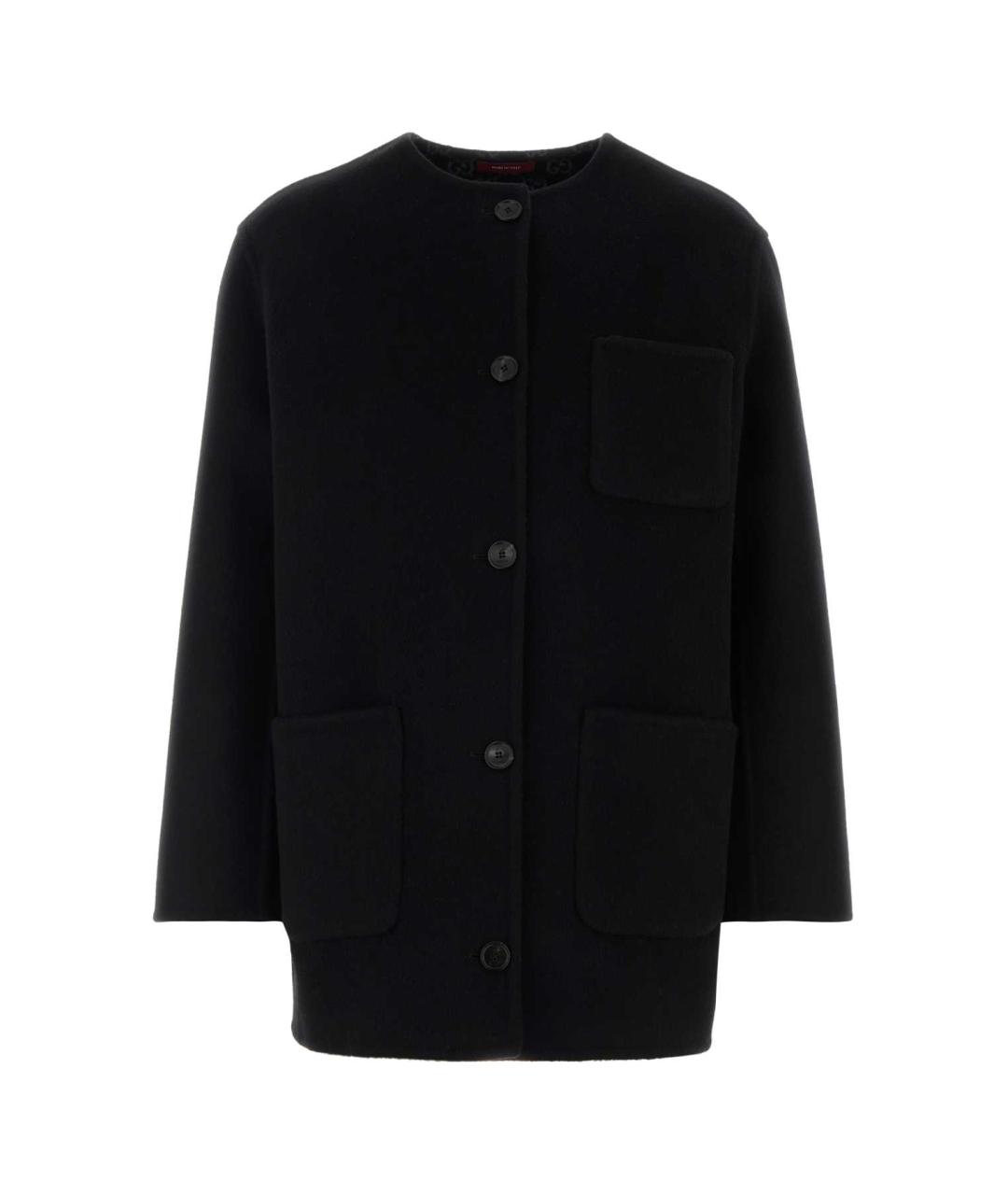 GUCCI Черное шерстяное пальто, фото 1