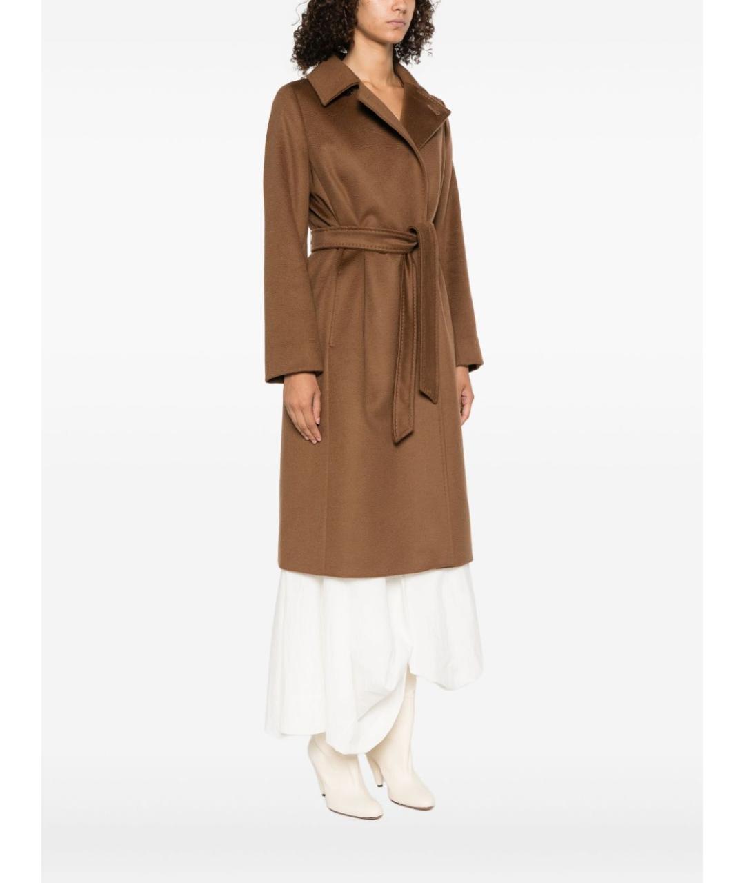 MAX MARA STUDIO Коричневое шерстяное пальто, фото 3
