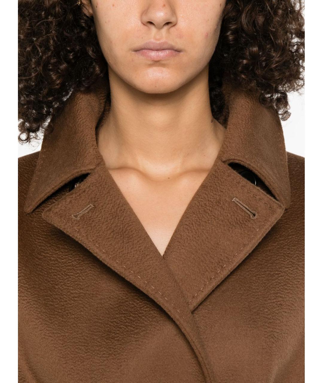 MAX MARA STUDIO Коричневое шерстяное пальто, фото 5