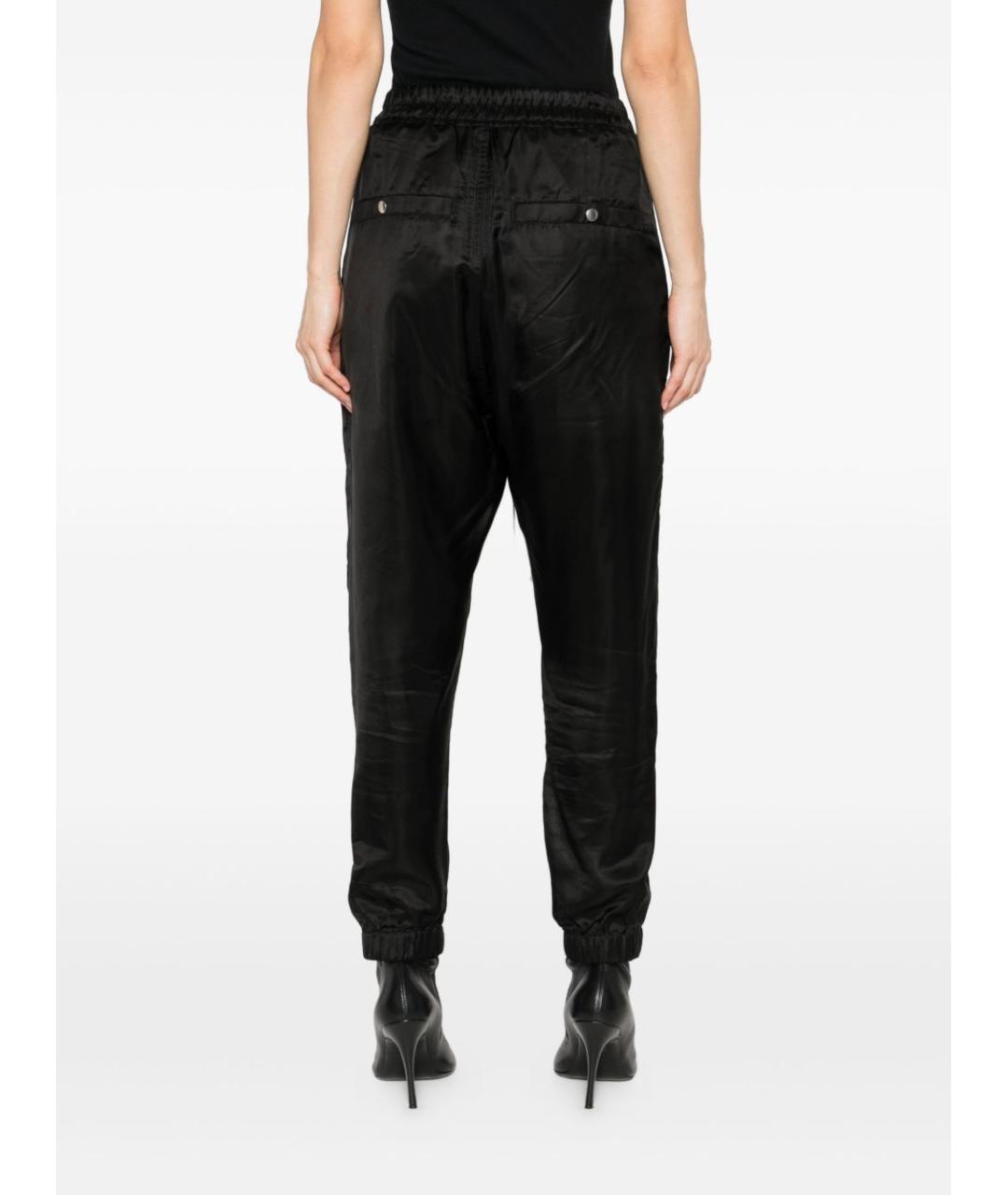 RICK OWENS Черные вискозные прямые брюки, фото 4