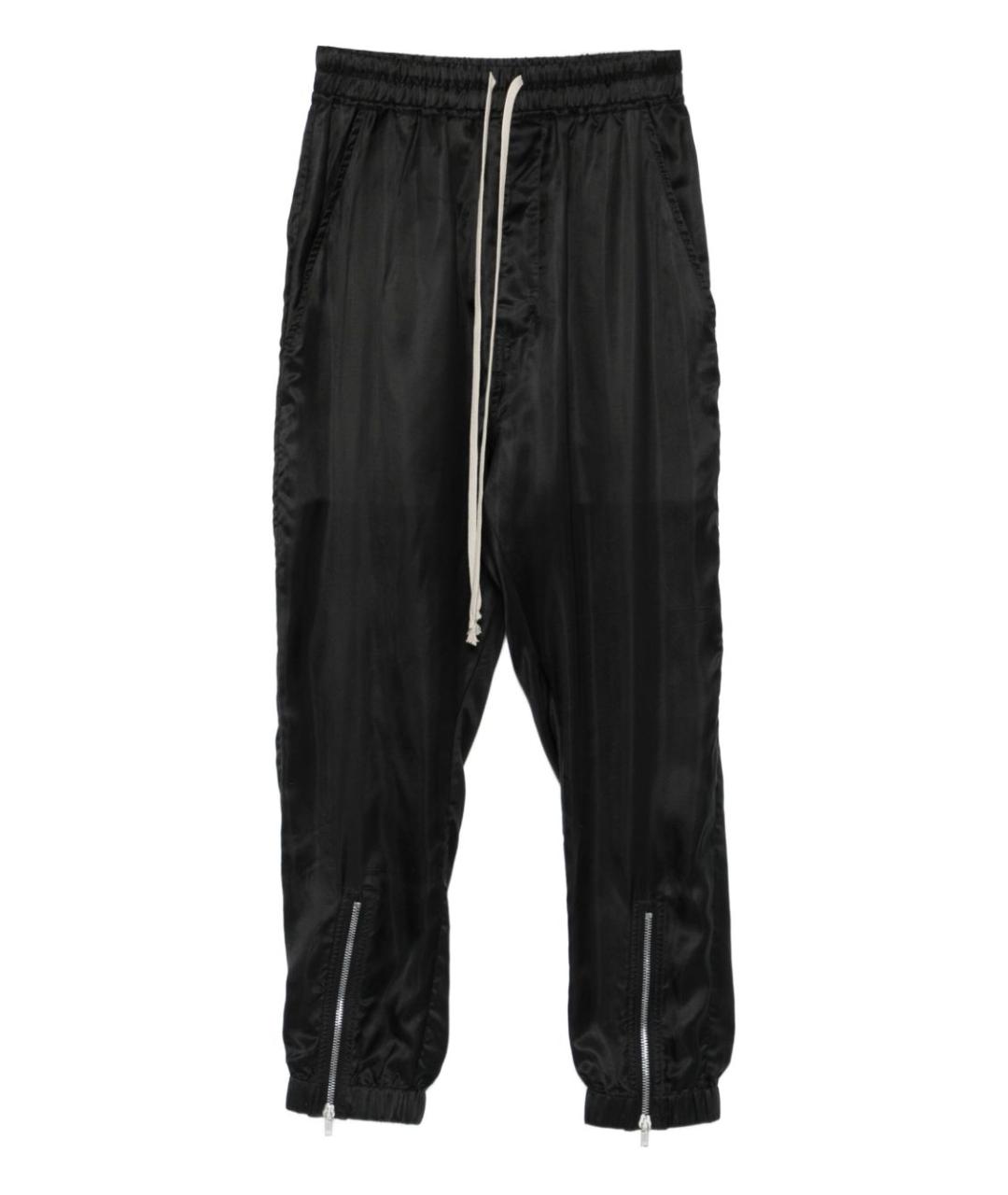 RICK OWENS Черные вискозные прямые брюки, фото 1