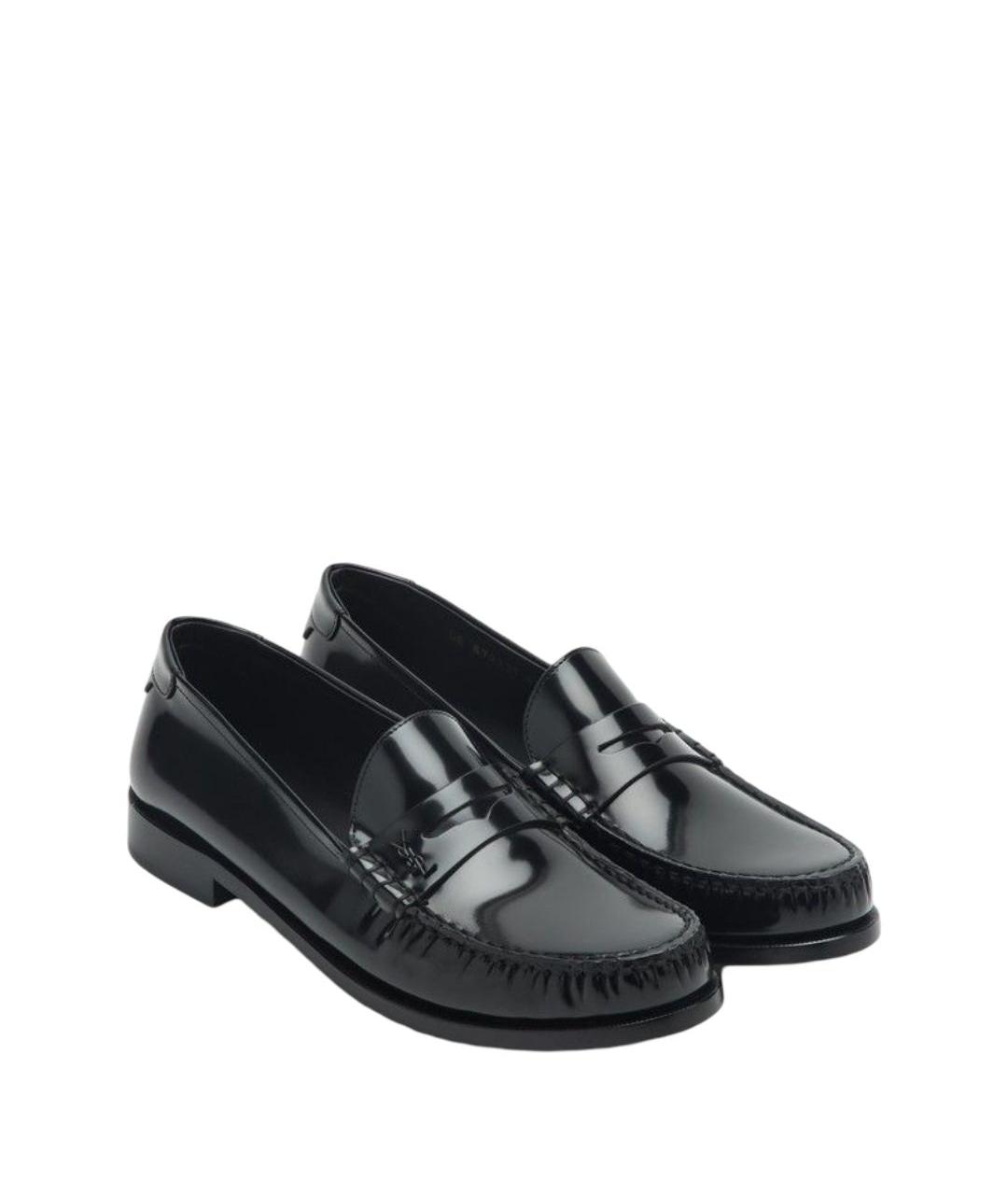 SAINT LAURENT Черные кожаные лоферы, фото 2