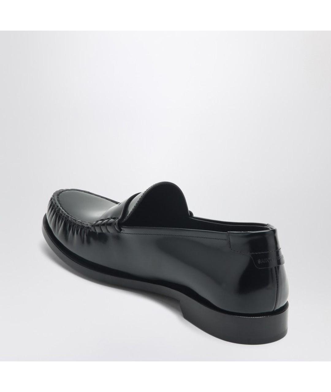 SAINT LAURENT Черные кожаные лоферы, фото 3
