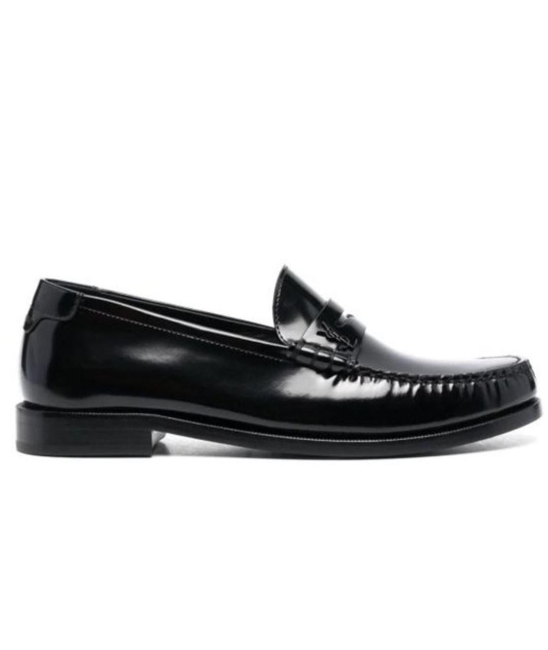 SAINT LAURENT Черные кожаные лоферы, фото 1