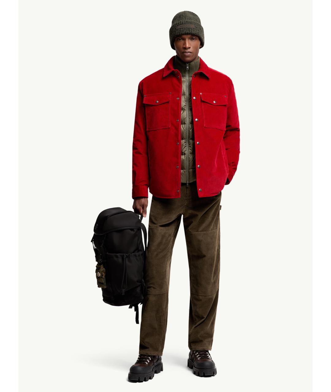 MONCLER Коричневые хлопковые повседневные брюки, фото 2