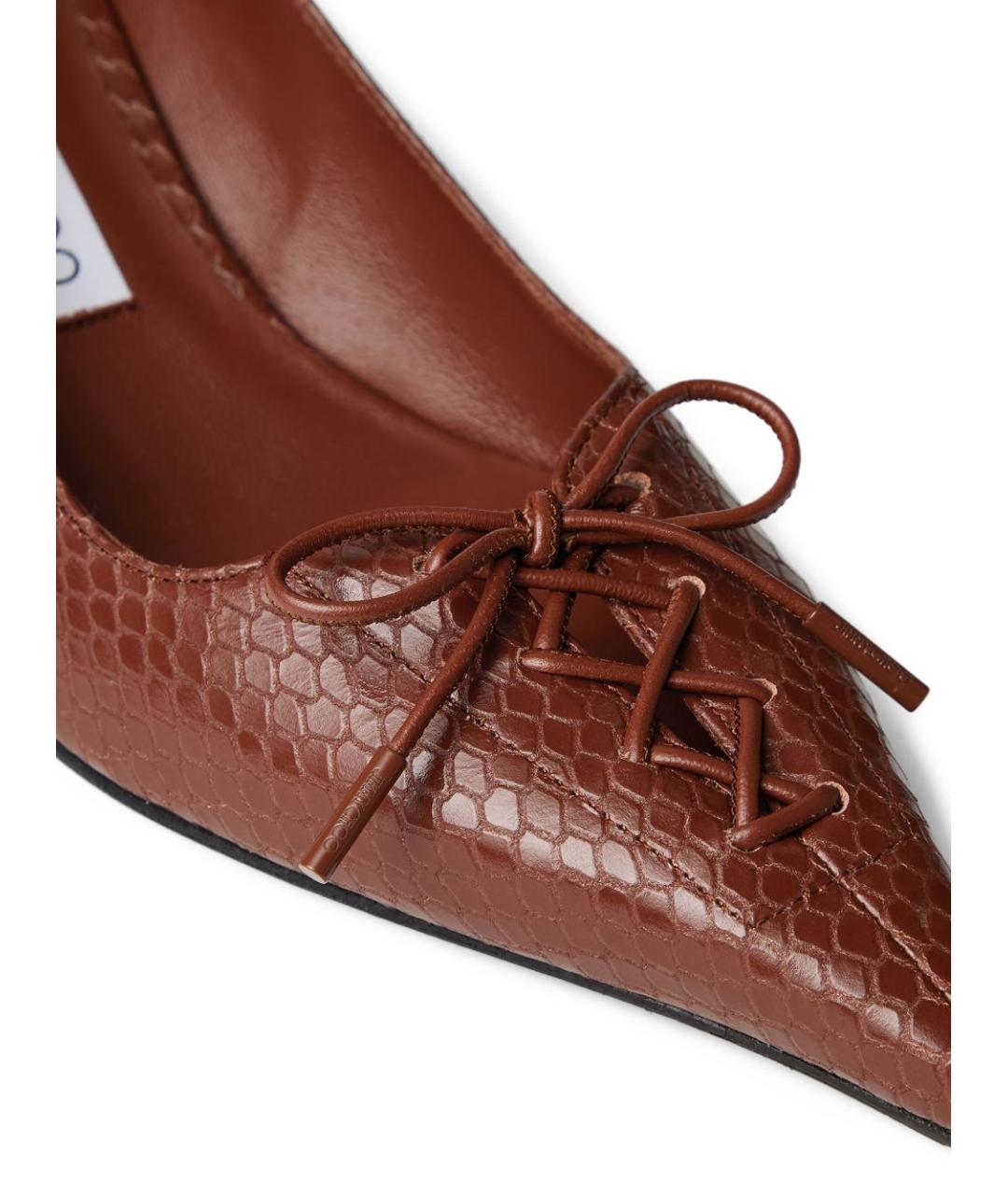 JIMMY CHOO Коричневые кожаные туфли, фото 4