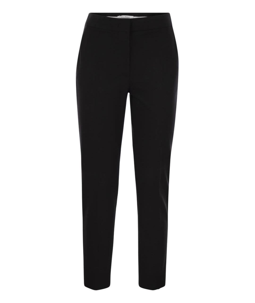 MAX MARA Черные вискозные прямые брюки, фото 1