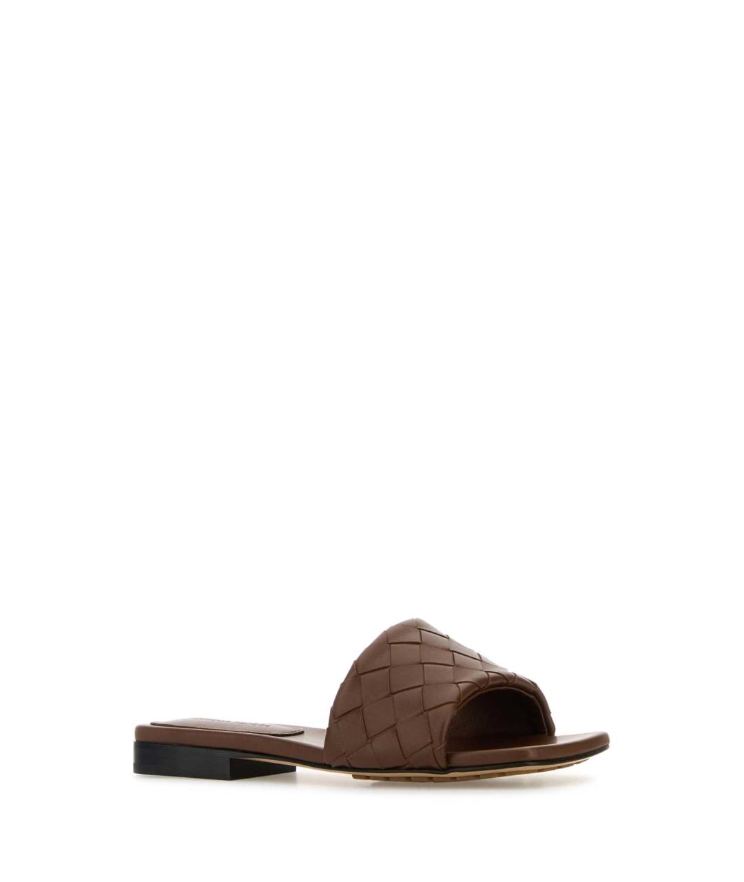 BOTTEGA VENETA Коричневые кожаные мюли, фото 2