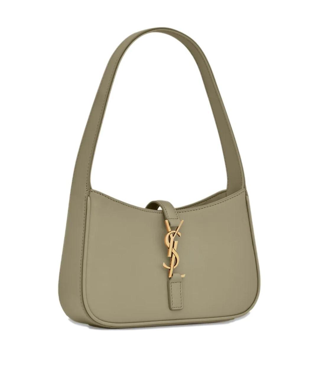 SAINT LAURENT Зеленая кожаная сумка через плечо, фото 2