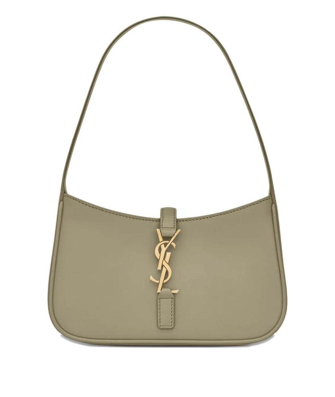 SAINT LAURENT Зеленая кожаная сумка через плечо, фото 1