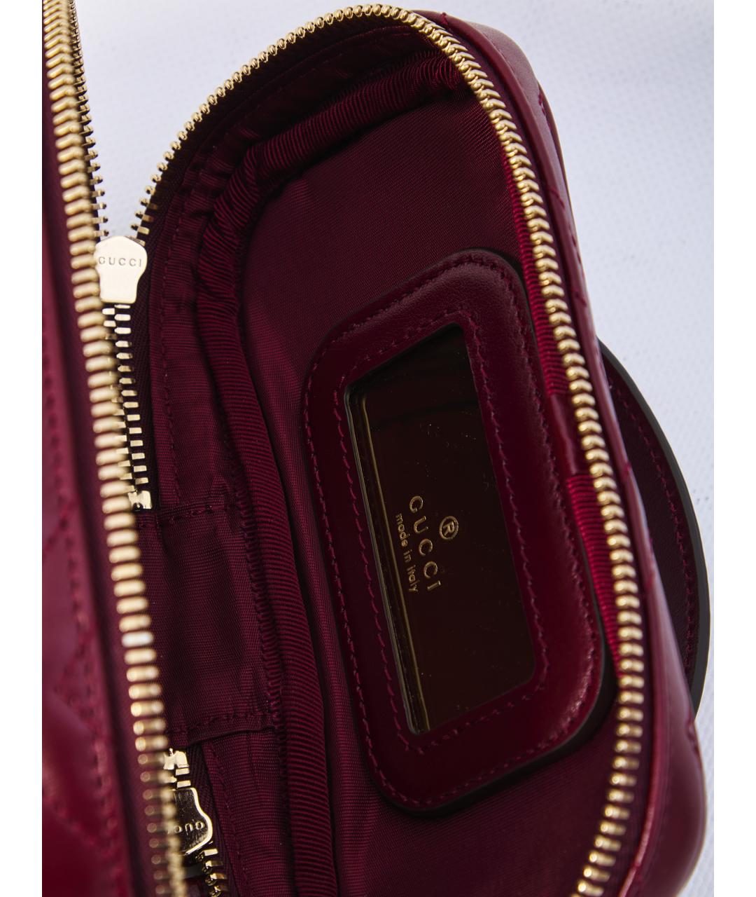 GUCCI Красная кожаная сумка с короткими ручками, фото 4