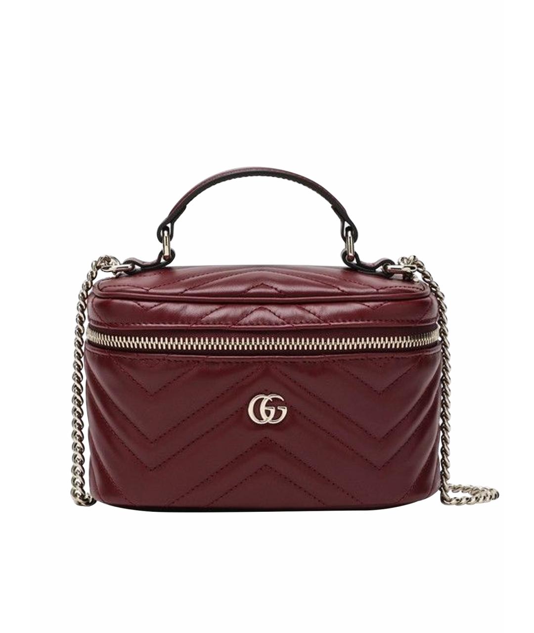 GUCCI Красная кожаная сумка с короткими ручками, фото 1