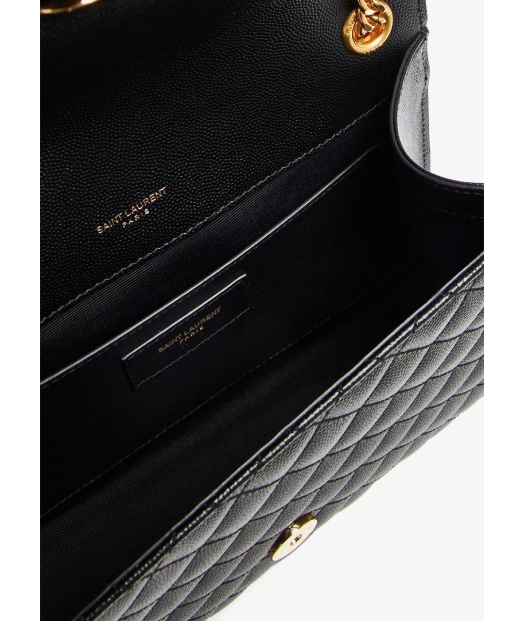 SAINT LAURENT Черная кожаная сумка через плечо, фото 4