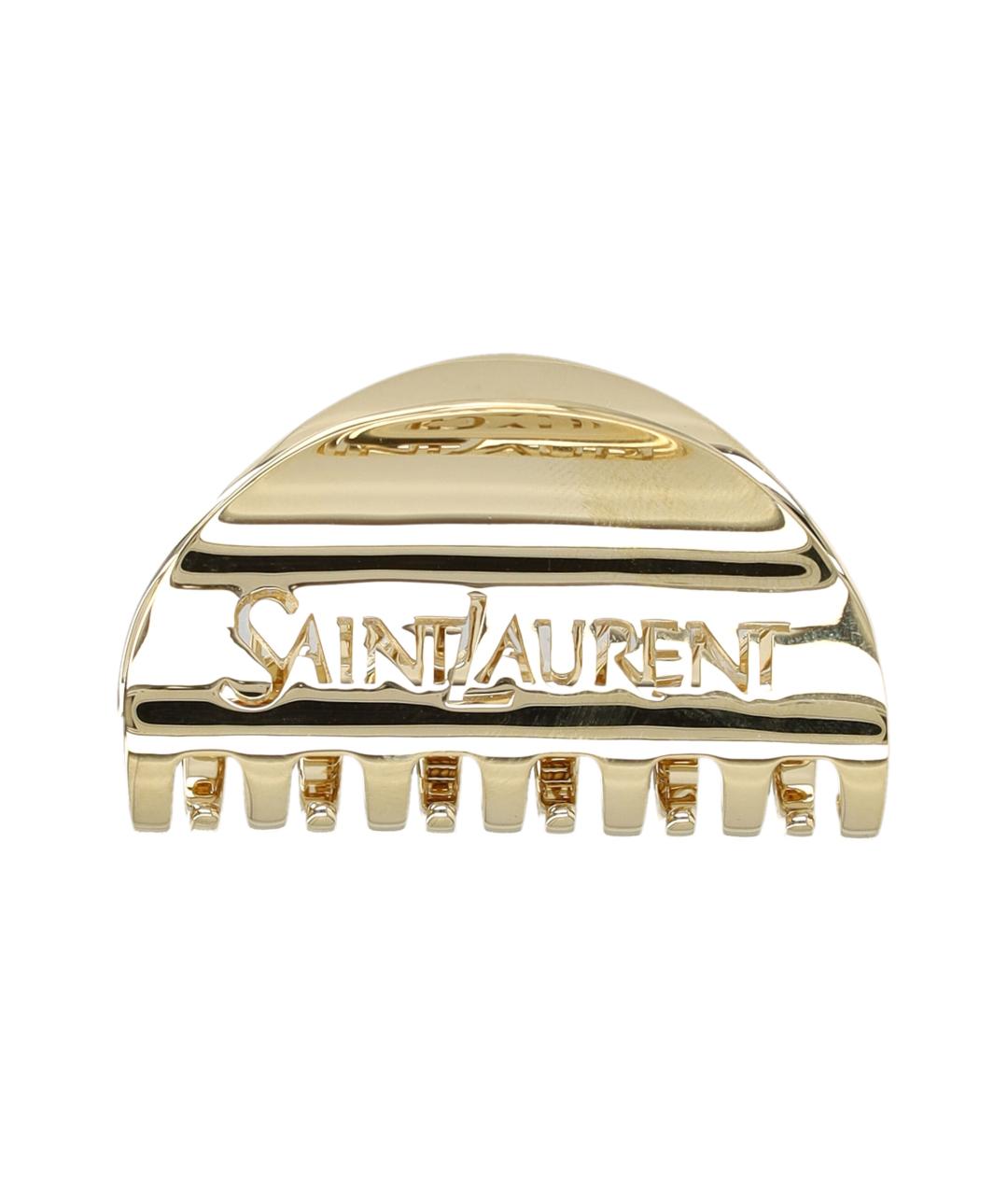 SAINT LAURENT Золотая заколка, фото 1
