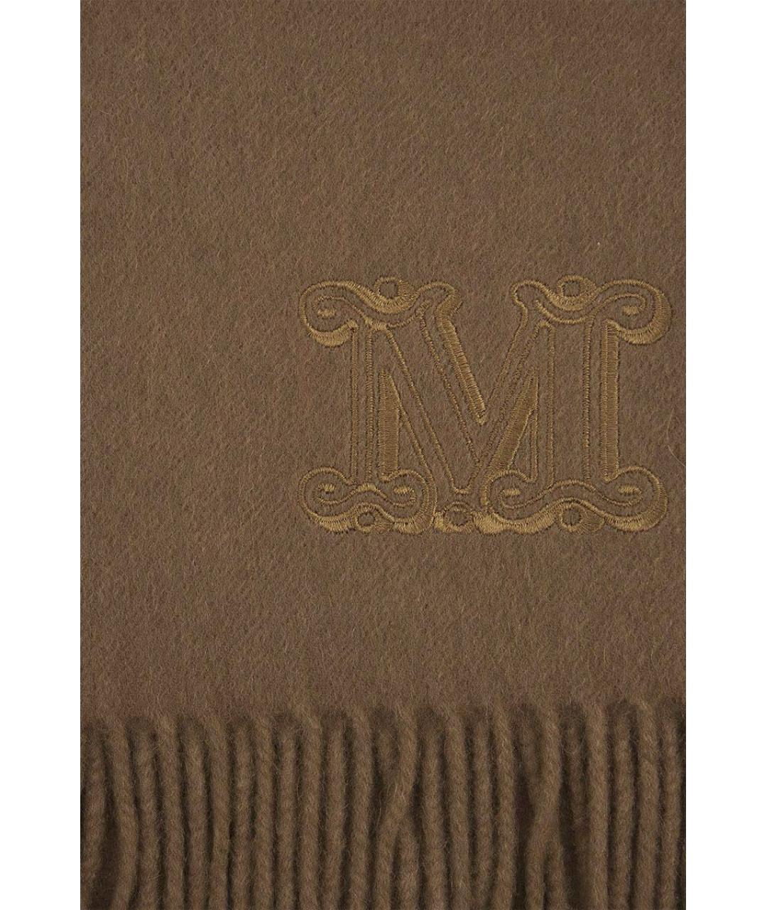 MAX MARA Коричневый кашемировый шарф, фото 3