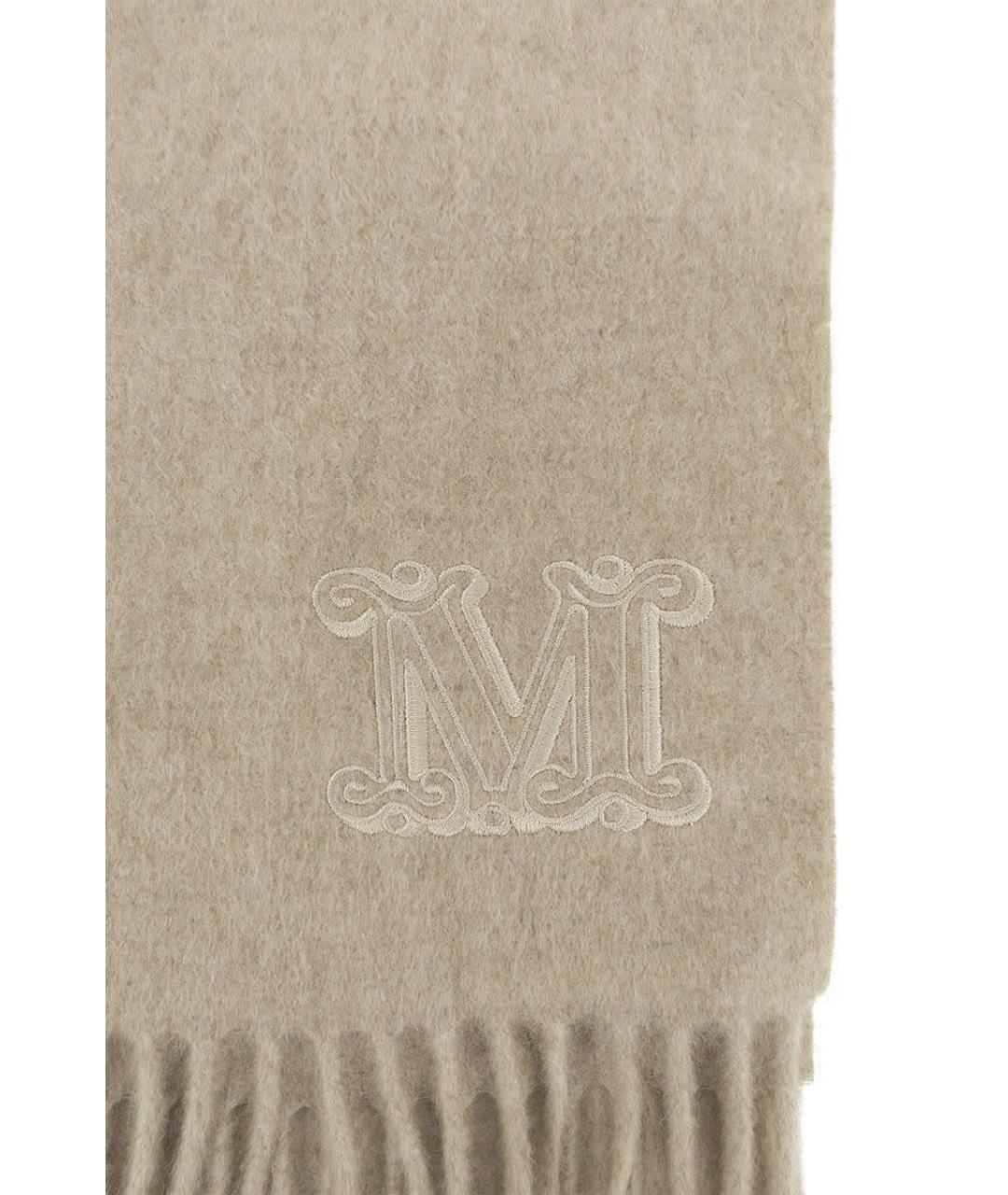 MAX MARA Бежевый кашемировый шарф, фото 3