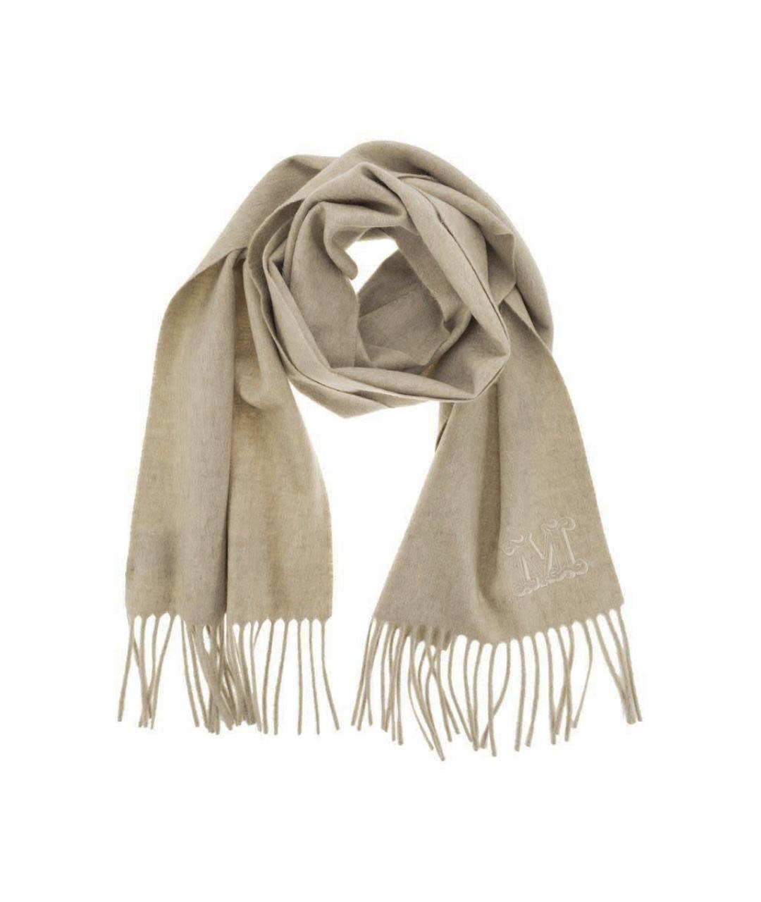 MAX MARA Бежевый кашемировый шарф, фото 1