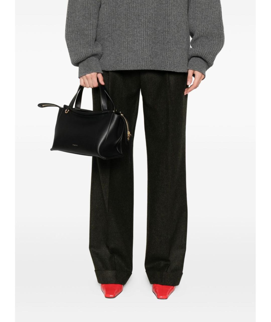 WANDLER Черная кожаная сумка тоут, фото 4