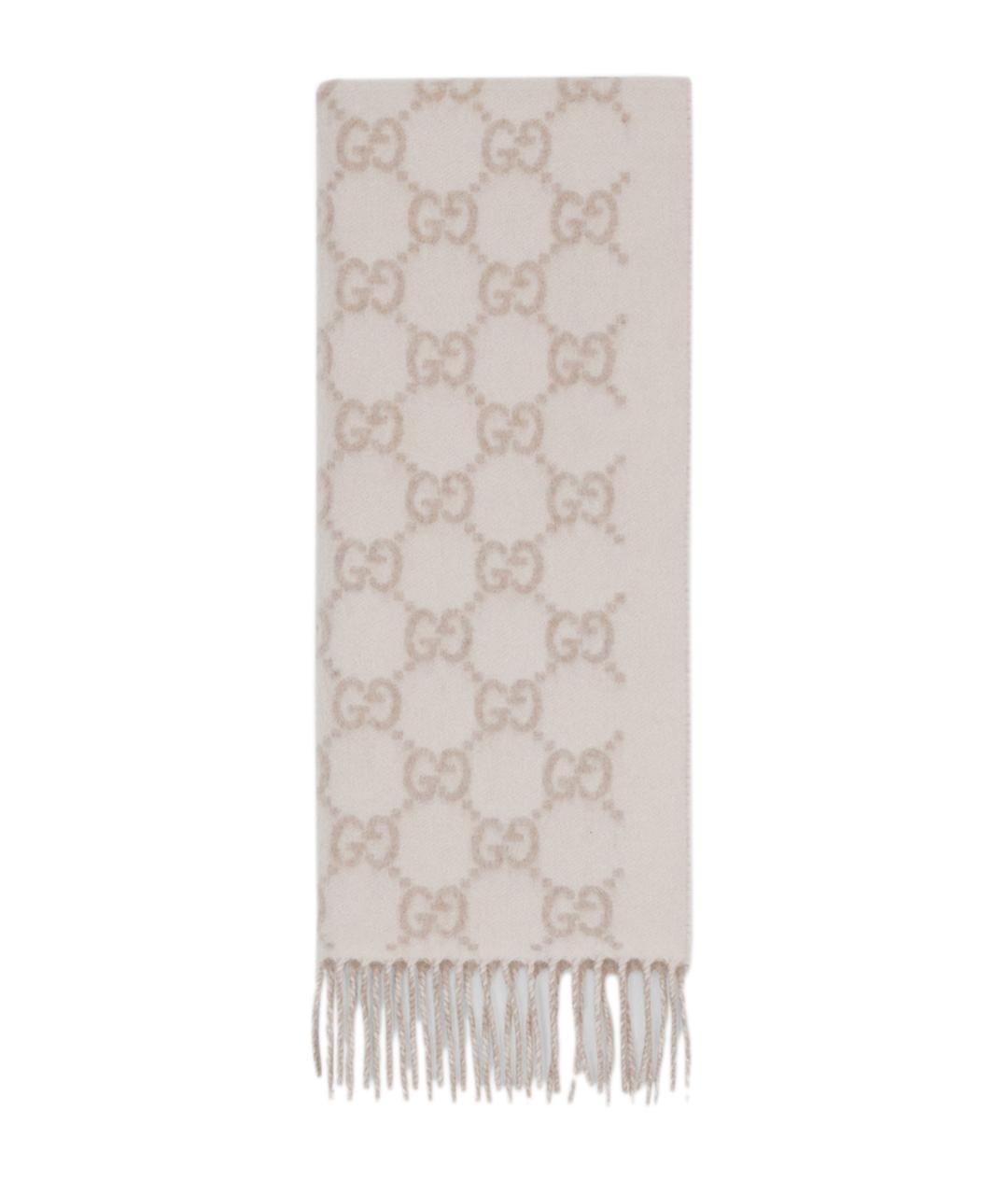 GUCCI Бежевый кашемировый шарф, фото 1