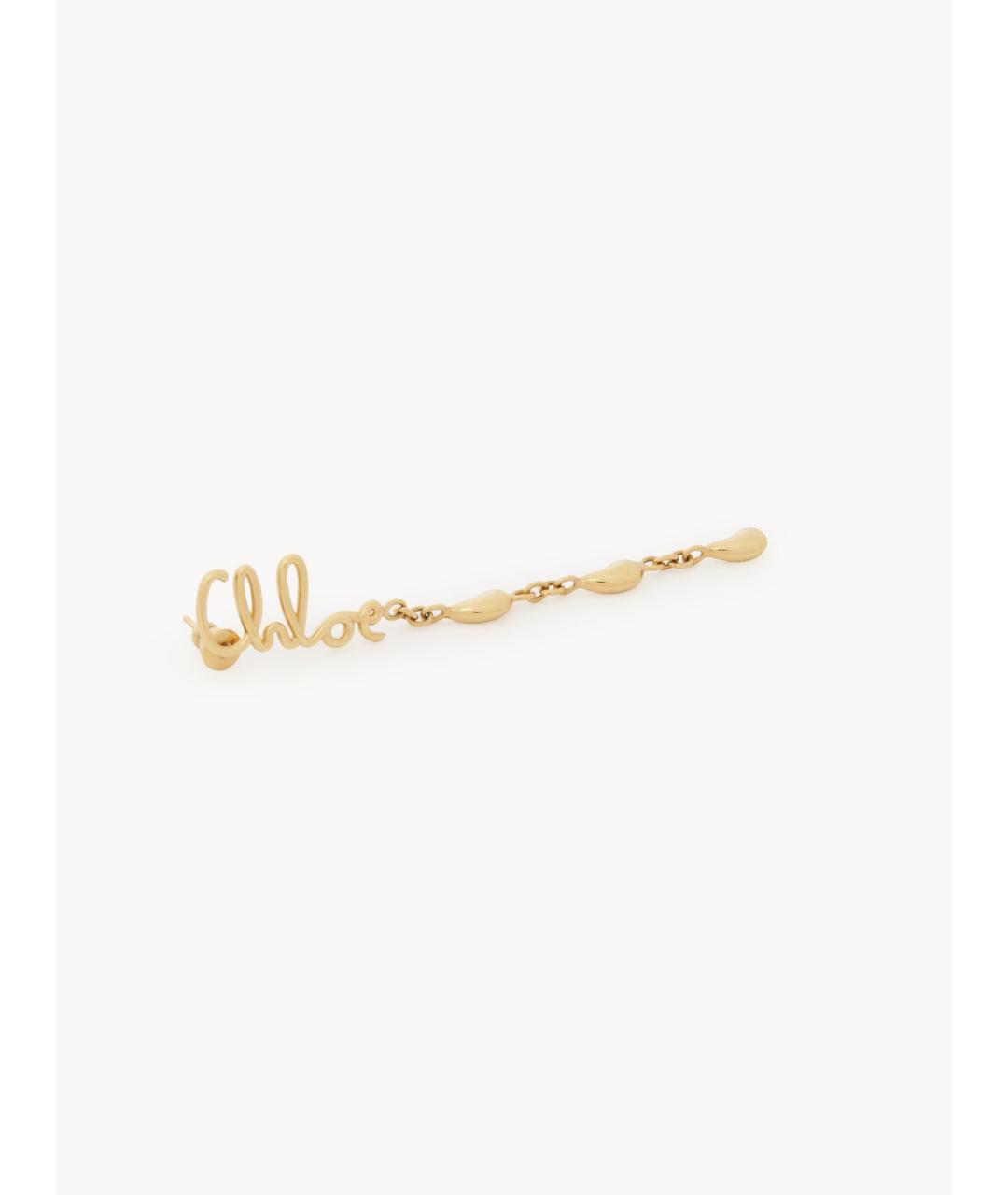 CHLOE Золотые латунные серьги, фото 3