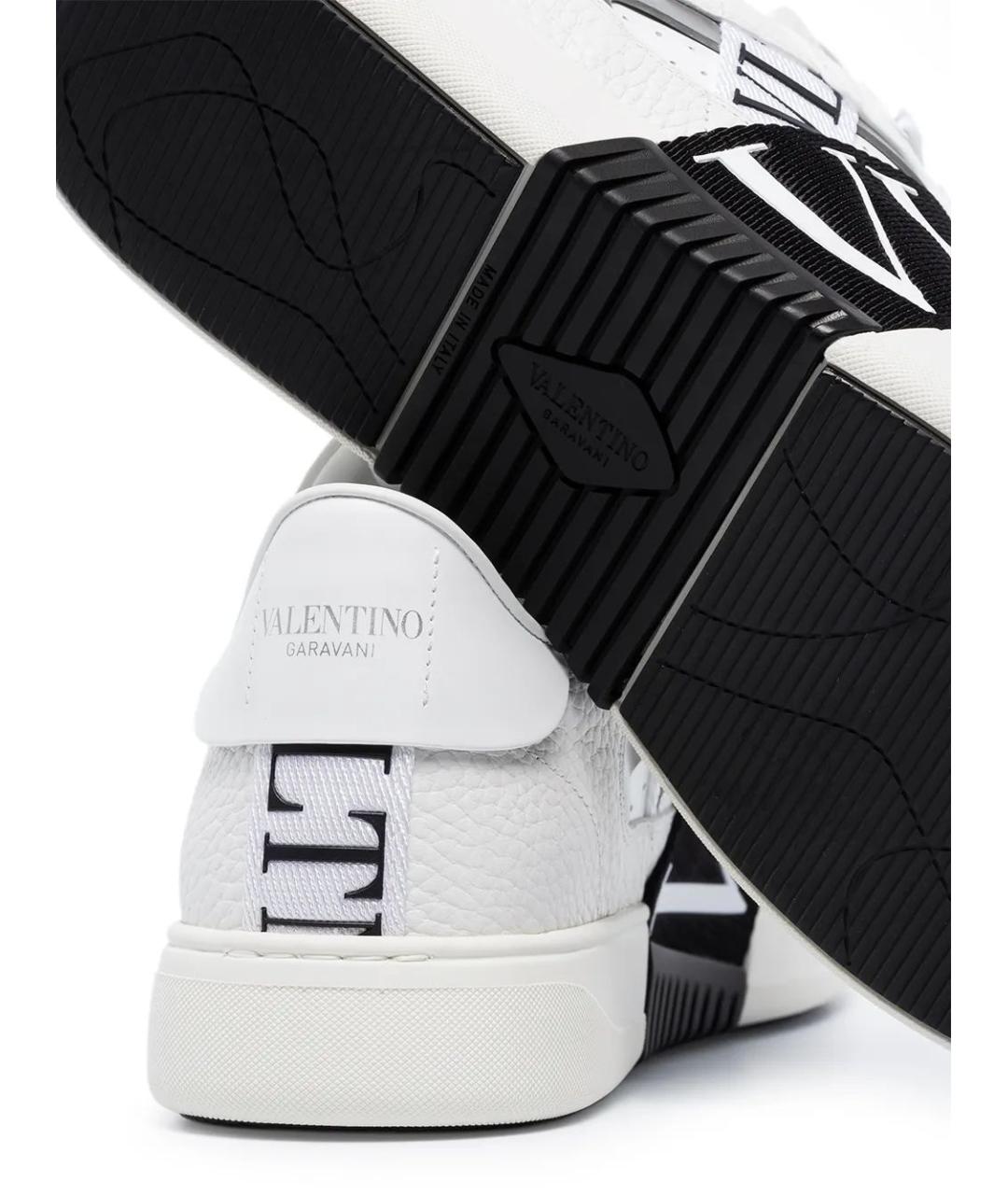 VALENTINO Белые кожаные низкие кроссовки / кеды, фото 3