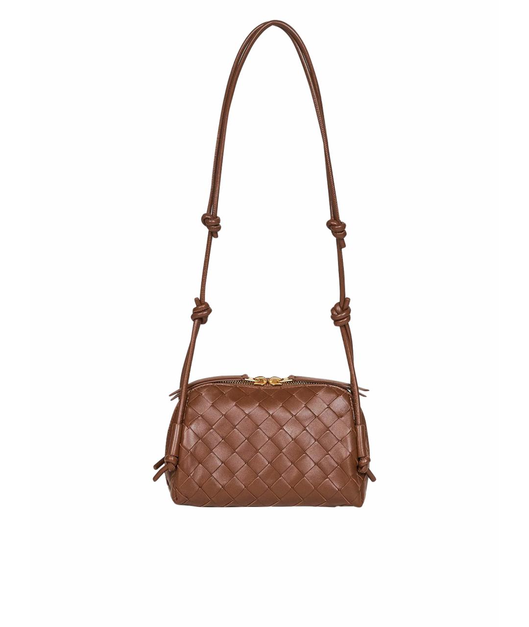 BOTTEGA VENETA Коричневая кожаная сумка через плечо, фото 1