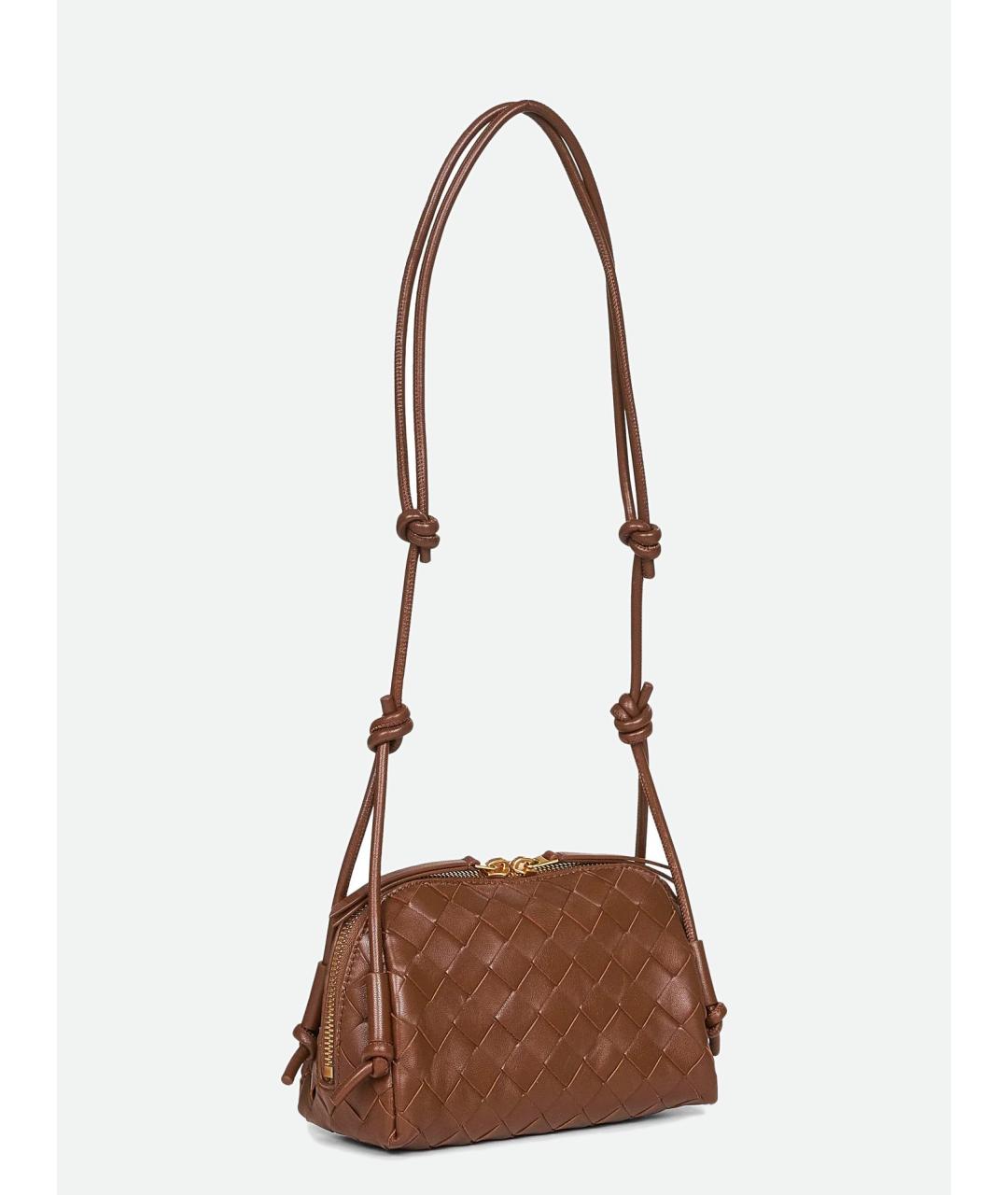 BOTTEGA VENETA Коричневая кожаная сумка через плечо, фото 3