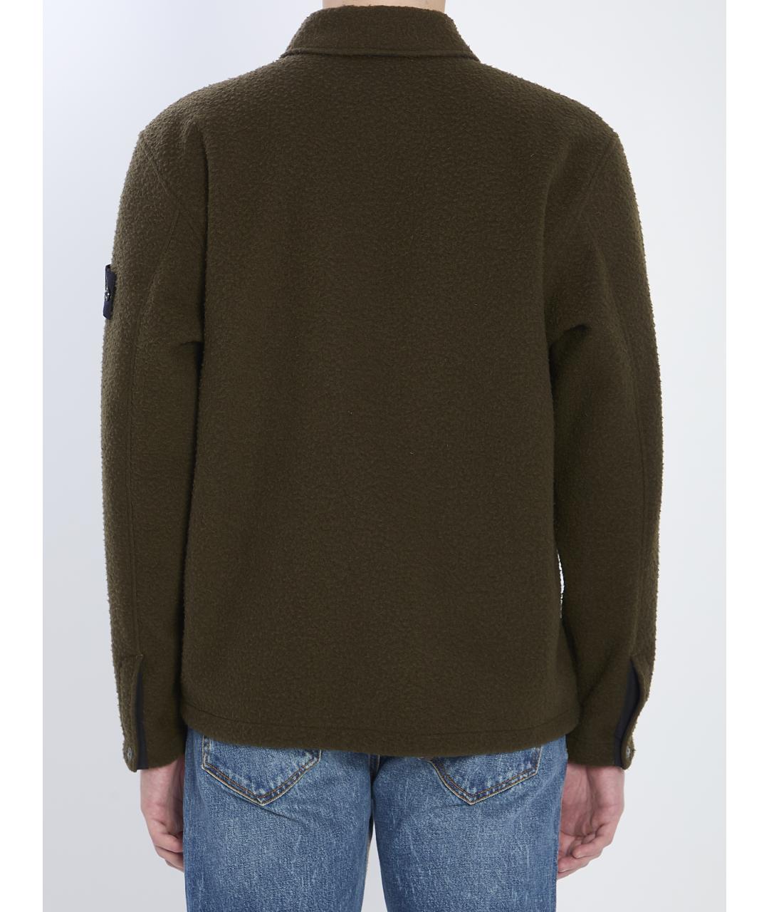 STONE ISLAND Зеленая шерстяная куртка, фото 5