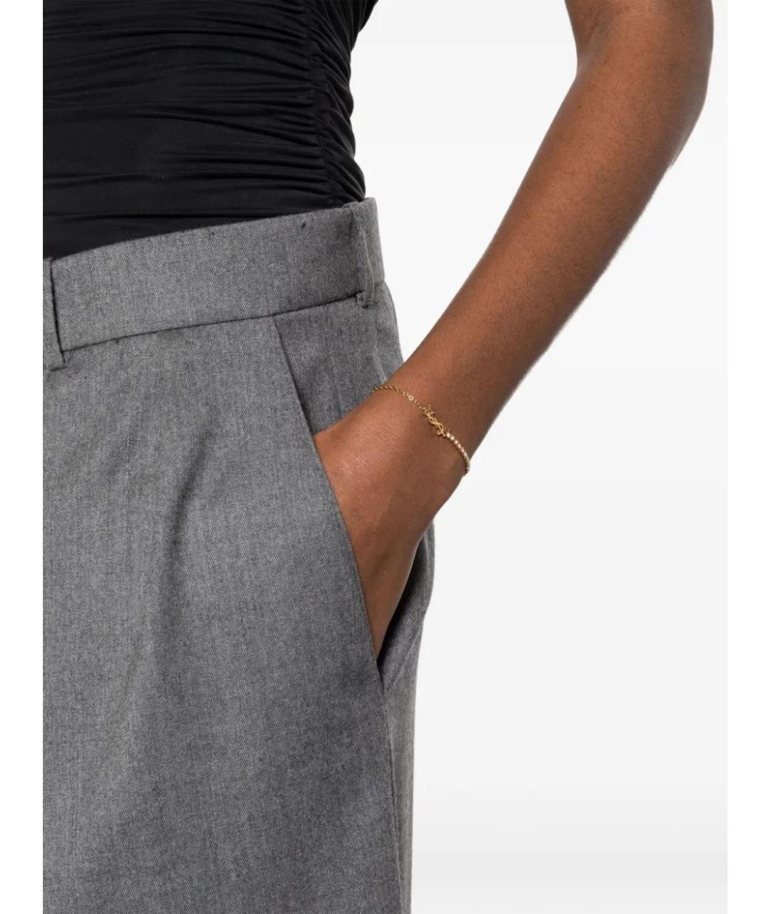 SAINT LAURENT Золотой металлический браслет, фото 2