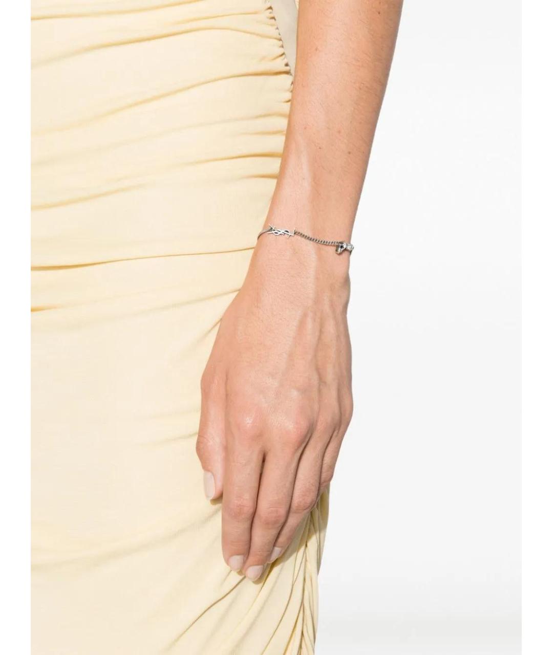 SAINT LAURENT Серебрянный латунный браслет, фото 2