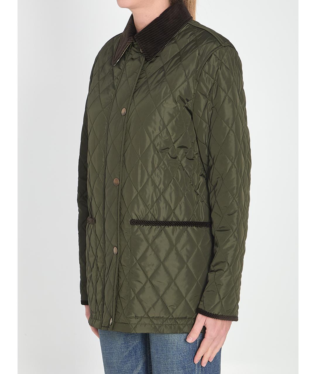 BURBERRY Зеленая полиамидовая куртка, фото 3