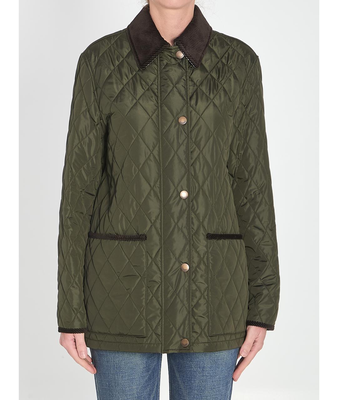 BURBERRY Зеленая полиамидовая куртка, фото 2