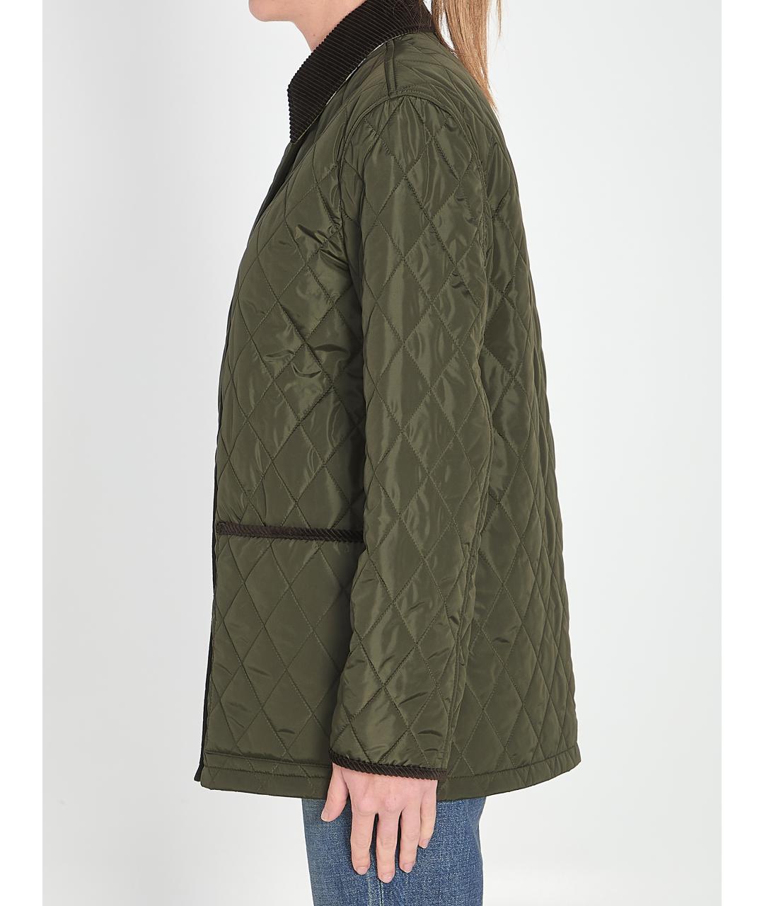 BURBERRY Зеленая полиамидовая куртка, фото 4