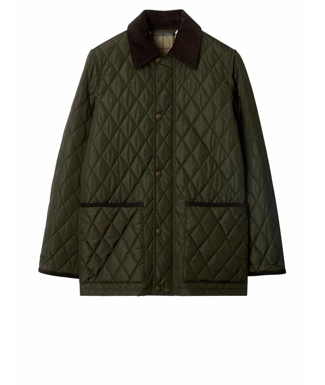 BURBERRY Зеленая полиамидовая куртка, фото 1