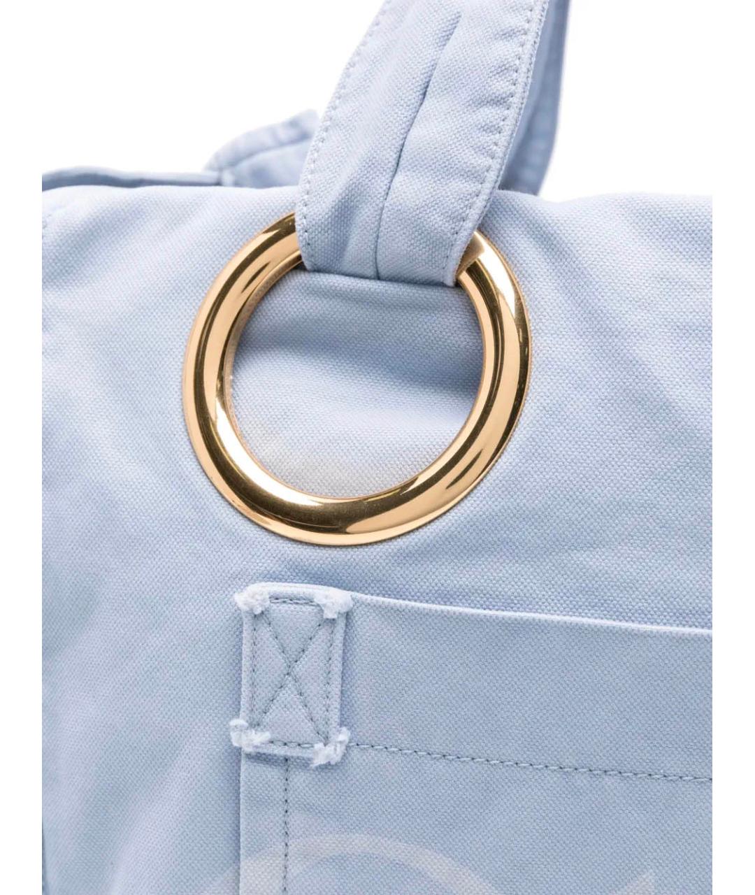 CHLOE Голубая хлопковая сумка тоут, фото 4
