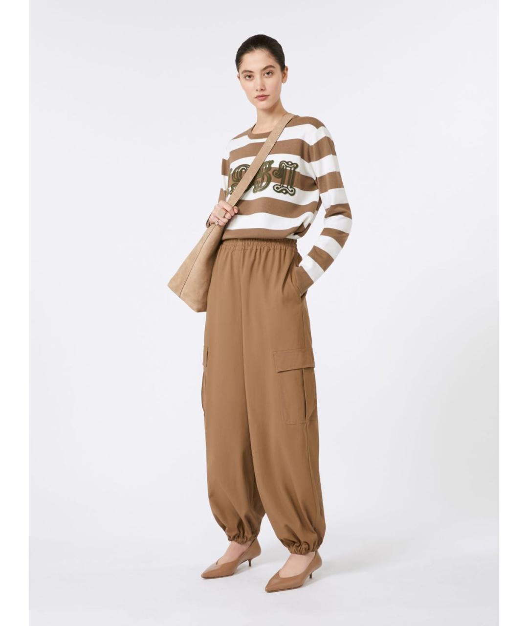 MAX MARA Бежевый шерстяной джемпер / свитер, фото 5