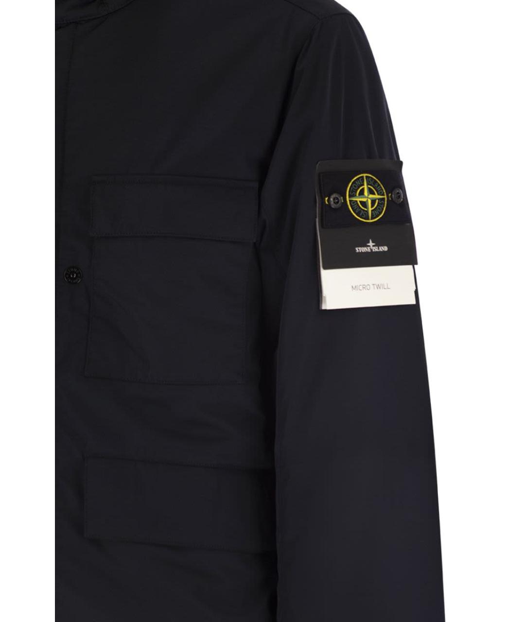 STONE ISLAND Темно-синяя полиэстеровая куртка, фото 4