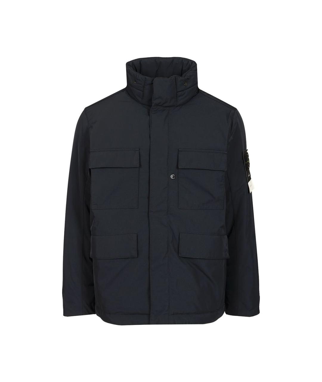 STONE ISLAND Темно-синяя полиэстеровая куртка, фото 1