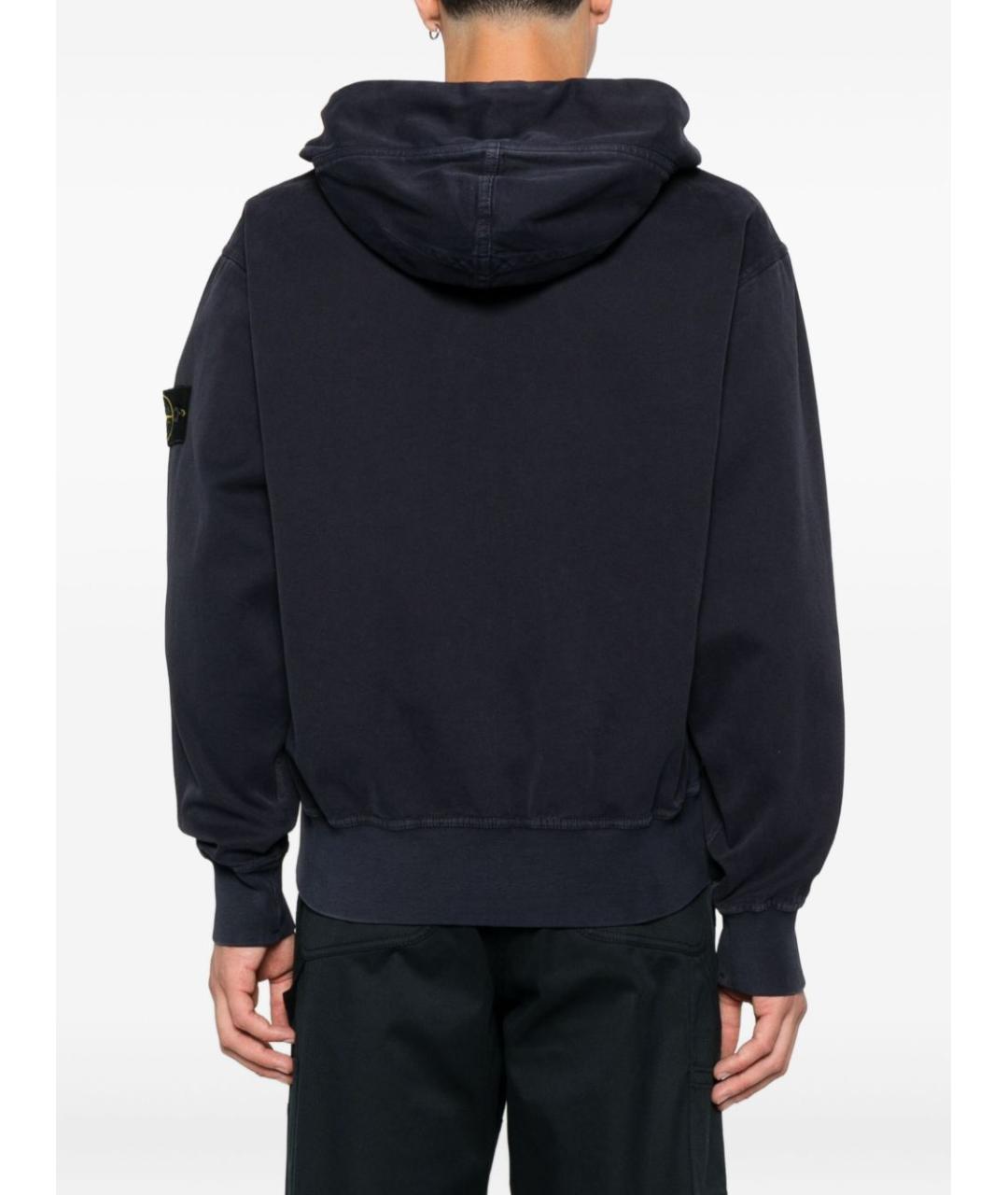 STONE ISLAND Темно-синяя хлопковая куртка, фото 4